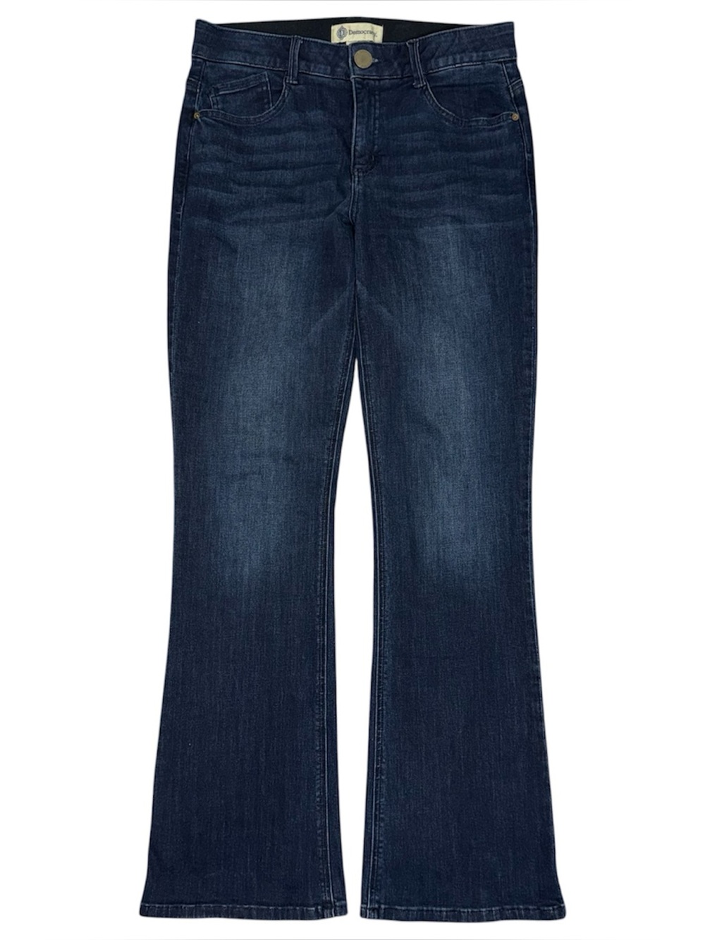 Democracy NWOT Ab Technology Flare Jeans Dark Blue Stretch Denim Size 8 Bootcut